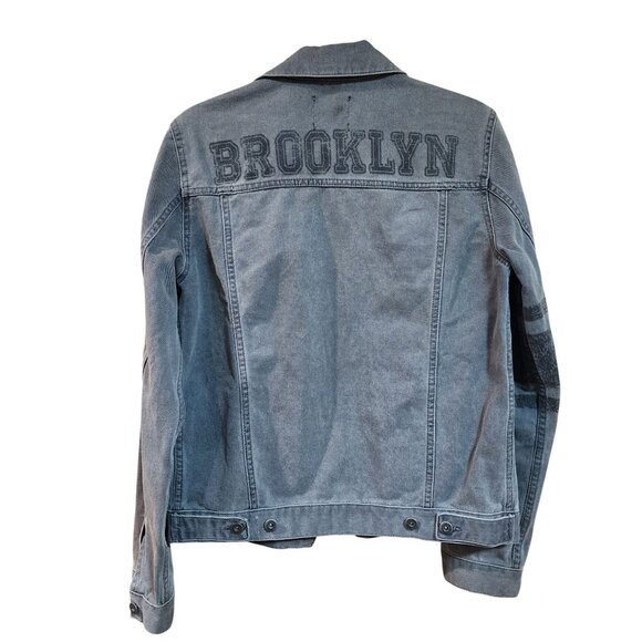 Asos Grey Gray Denim Jean Jacket Brooklyn Mens Size S - Picture 2 of 3